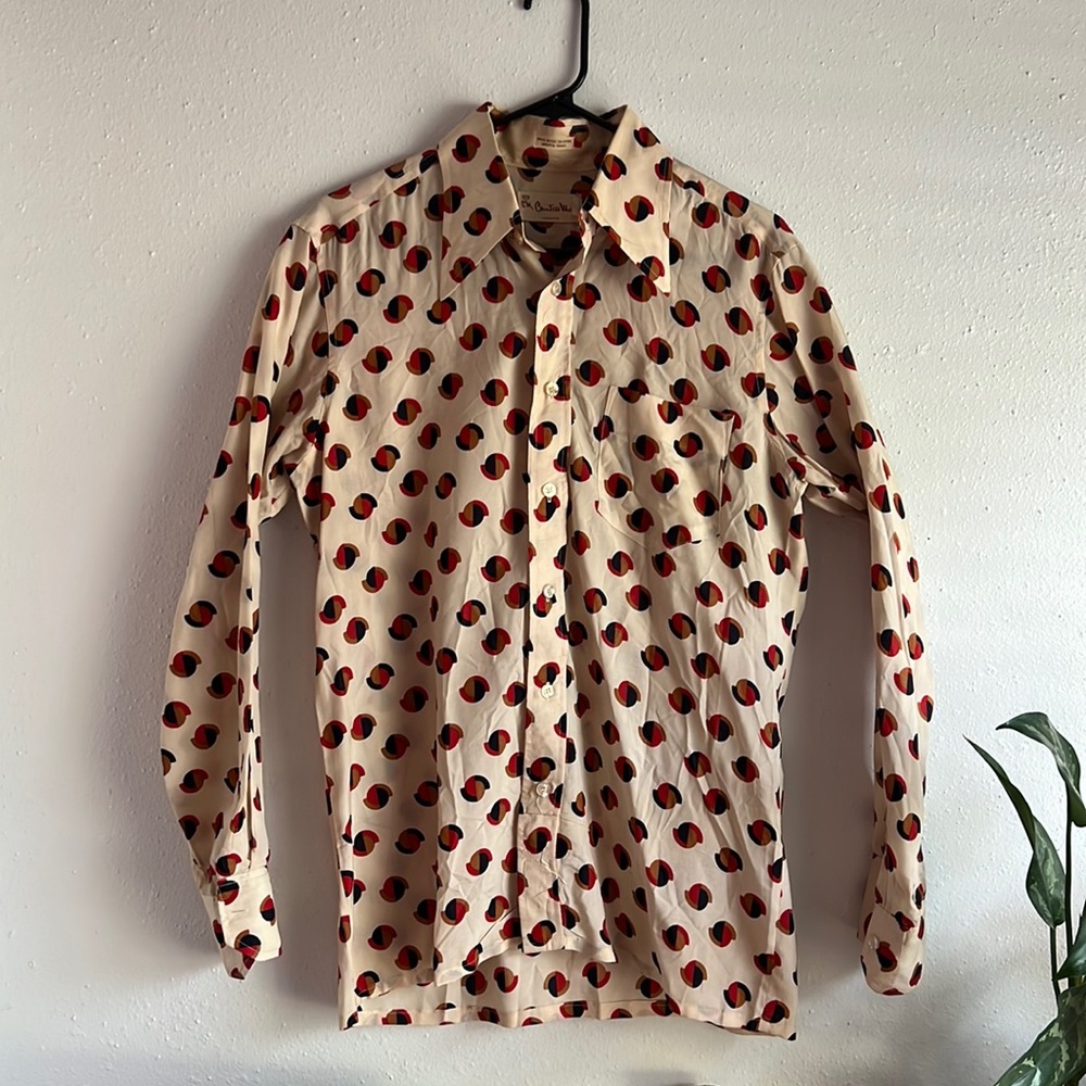 Countess Mara Tan/Blue/Red/Brown Single Needle Patterned Shirt Medium
